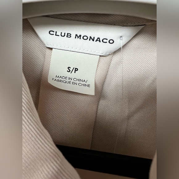 Club‎ Monaco Cream Zip-Up Shirt, Small, New with tags, Pink/Rose - Picture 2 of 5